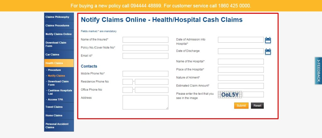 Royal Sundaram Claim Procedure Download Claim Form