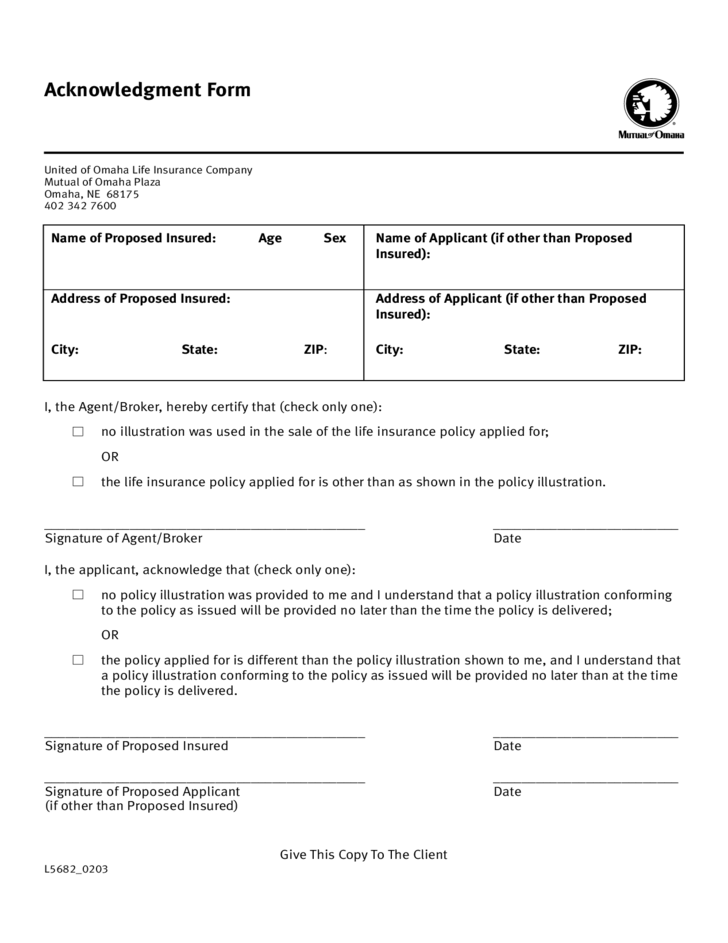 Sample Life Insurance Application Form