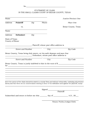 Small Claims Court Texas Fill Out And Sign Printable PDF Template