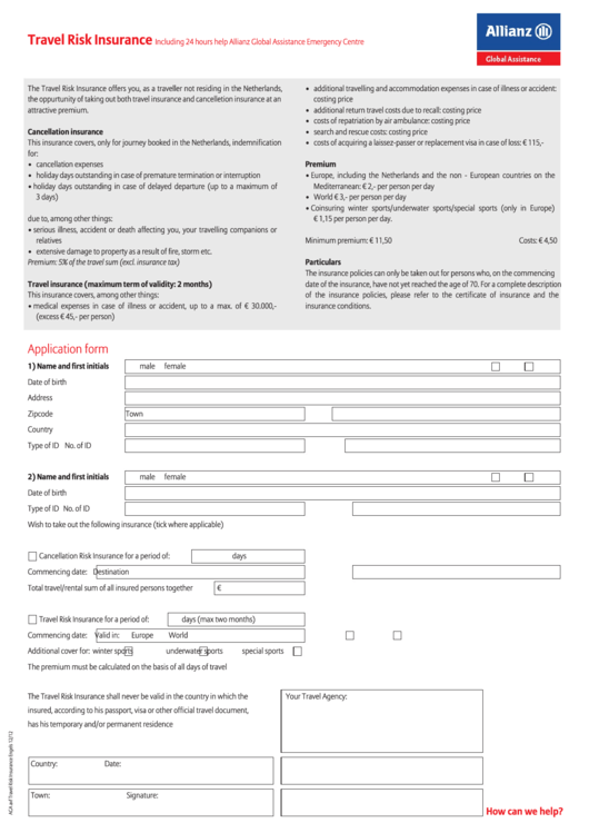 Top 34 Allianz Forms And Templates Free To Download In PDF Format