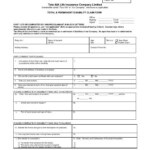 Total And Permanent Disability Claim Form Tata AIA Life Insurance