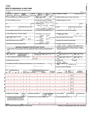 Tricare Cms 1500 Claim Form Fill Online Printable Fillable Blank
