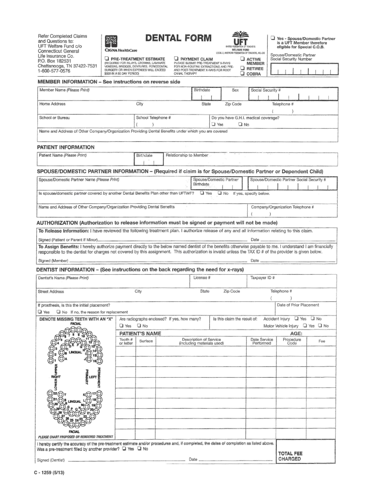 Uft Dental Form Fill Online Printable Fillable Blank PdfFiller