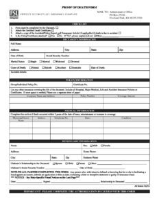 Unified Life FIDELITY SECURITY LIFE CLAIM FORM