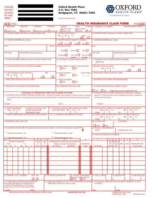 What Is An Insurance Claim Number Health Insurance Claim Form Blue 