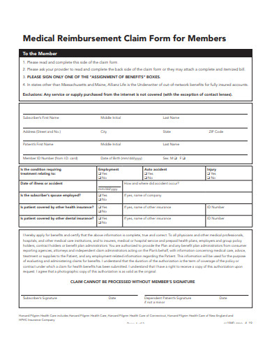 14 Medical Reimbursement Form Templates In PDF DOC