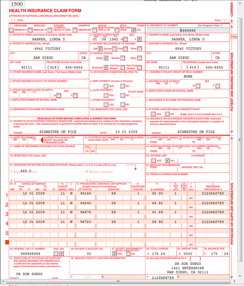 1500 Claim Form Blank Gbhdesignsinc