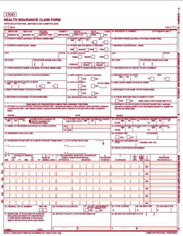 1500 Claim Form Template SampleTemplatess SampleTemplatess