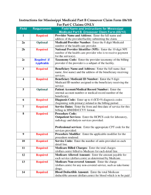 2010 MS Crossover Claim Form Fill Online Printable Fillable Blank 