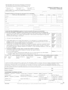 2012 2023 Guardian Life Insurance Insurability Form Fill Online