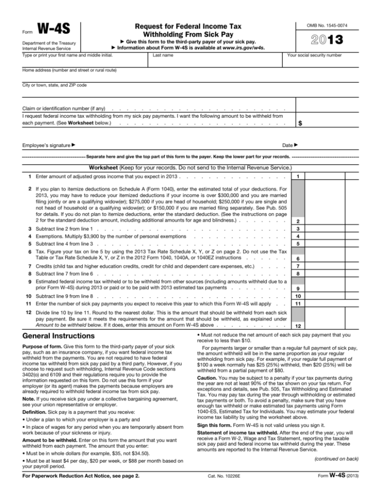 2013 Form W 4S Madison National Life Insurance Company