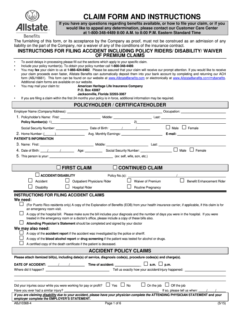 2015 2021 Form Allstate ABJ10368 Fill Online Printable Fillable