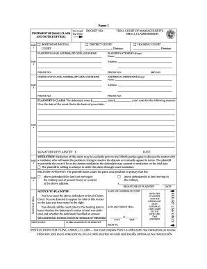 2018 2023 Form MA Statement Of Small Claim And Notice Fill Online 