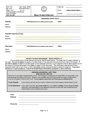 2018 2023 Form MA Statement Of Small Claim And Notice Fill Online 