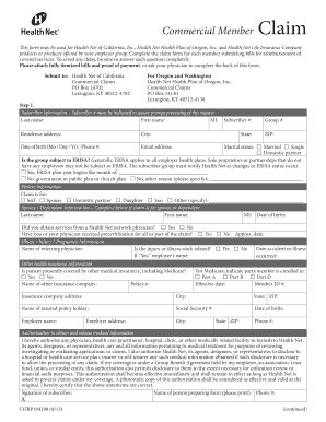 25 Printable Health Net Commercial Member Claim Form Templates 