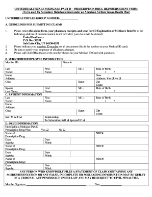 25 Printable United Healthcare Prescription Claim Form Templates 