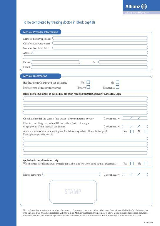 7188 Allianz Claim Form 7188 Allianz Claim Form Medical Information 