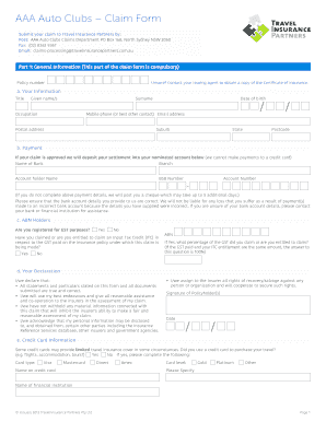 Aaa Claim Form Fill Online Printable Fillable Blank PdfFiller