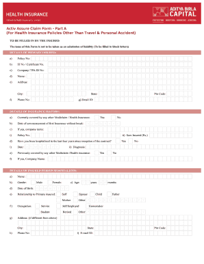 Aditya Birla Health Insurance Claim Form 2020 2022 Fill And Sign 