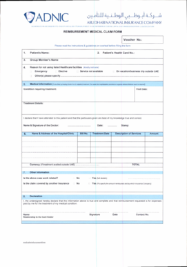 Adnic Reimbursement Claim Form Fill Online Printable Fillable 