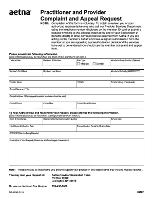 Aetna Appeal Form 2020 2022 Fill And Sign Printable Template Online