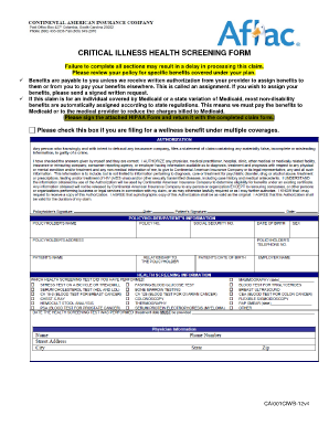 Aflac Cancer Wellness Claim Forms Printable Fill And Sign Printable 