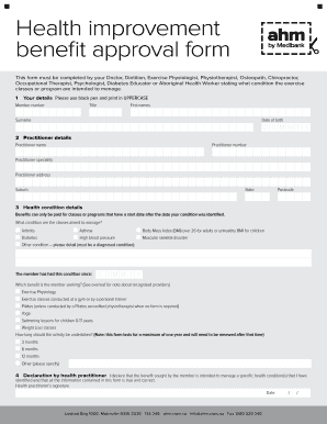 Ahm Health Improvement Form Fill Online Printable Fillable Blank 