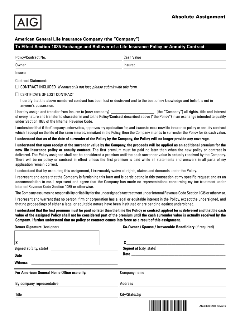 Aig Life Insurance Forms Fill Out Sign Online DocHub