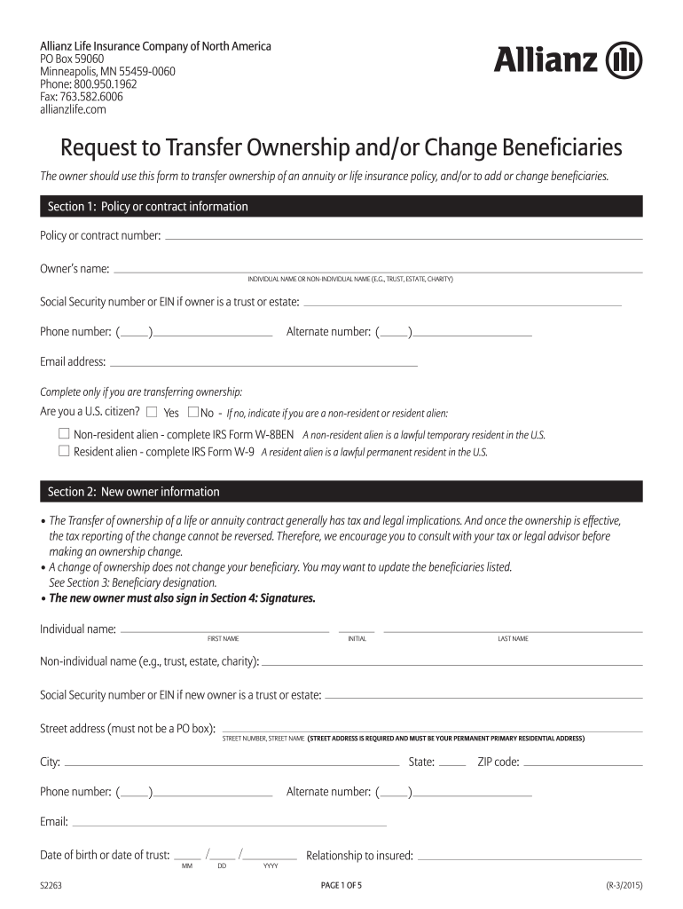 Allianz Fixed Annuity Claim Form Fill Out And Sign Printable PDF