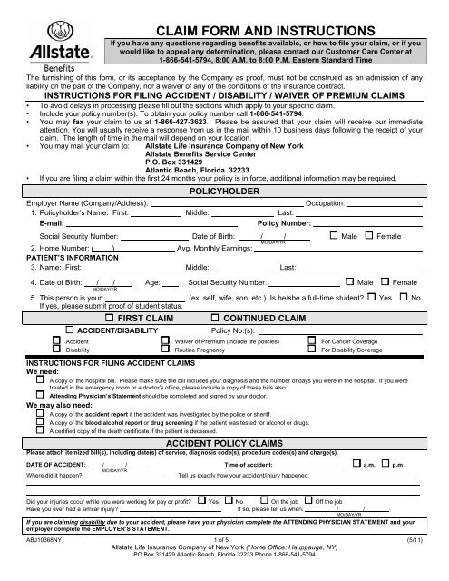 Allstate Wellness Claim Form Pdf Fill And Sign Printable Template 