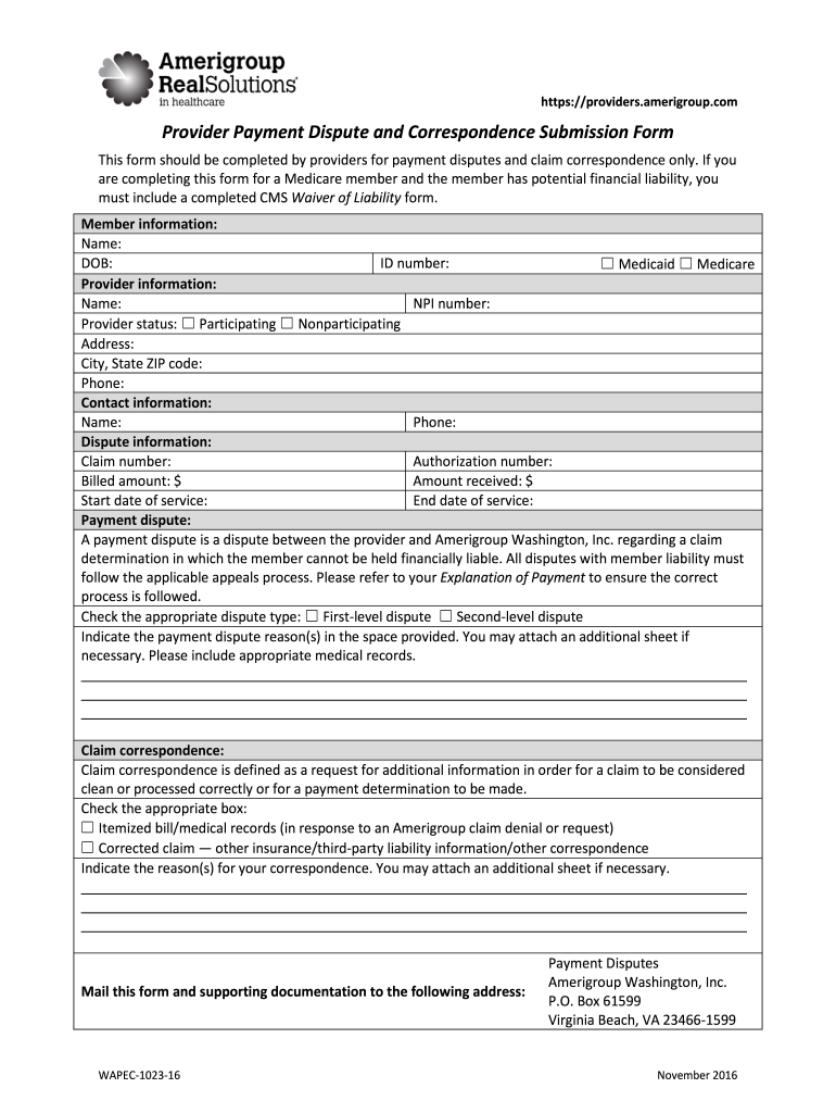 Amerigroup PF MULT 0023 12 Fill And Sign Printable Template Online 