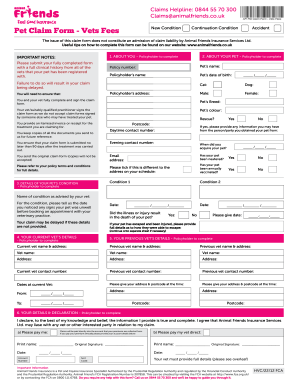 Animal Friends Pet Insurance Claim Form Pdf Fill Out And Sign