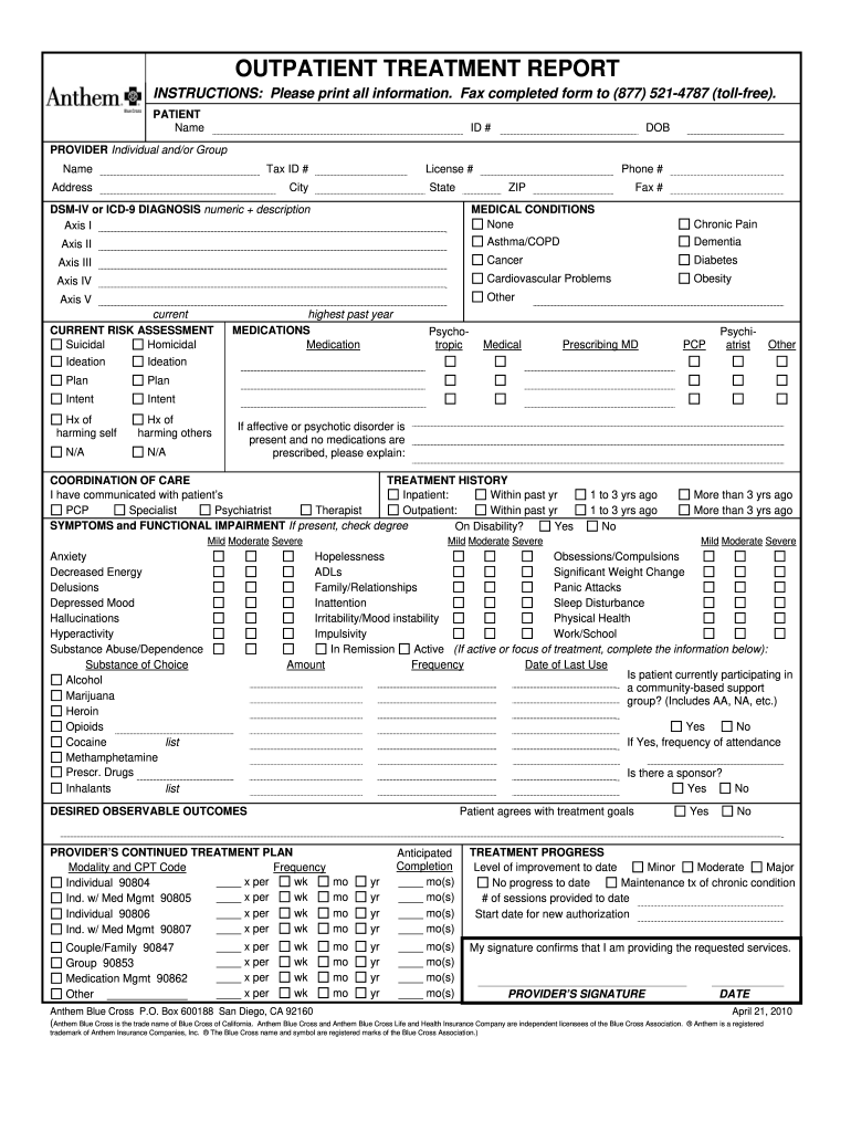 Anthem Otr Fill Out And Sign Printable PDF Template SignNow