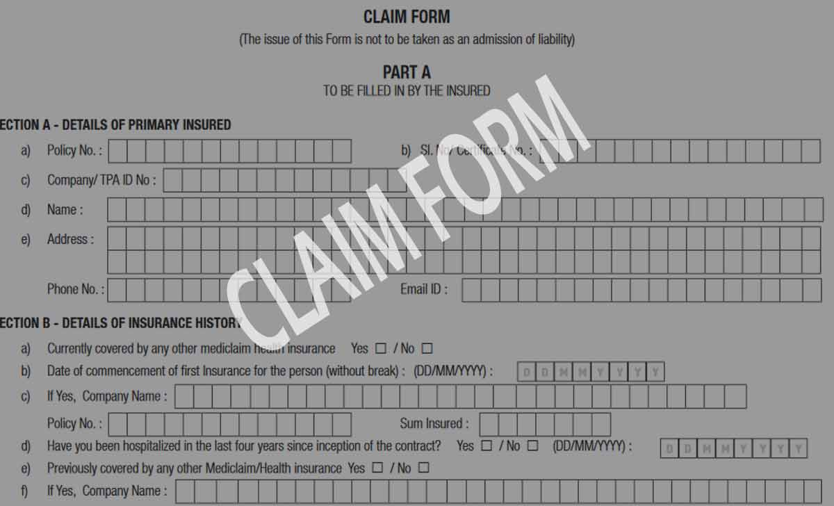 Apollo Munich Health Insurance Claim Form For Treatment Expenses