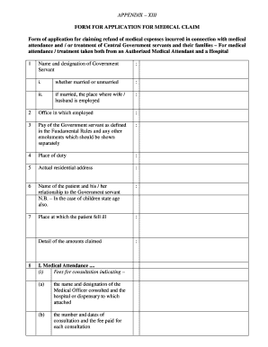 Appendix Ii Form Medical Reimbursement Kerala Fill Online Printable 