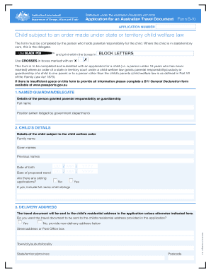 Application For An Australian Travel Document Form B 10 Fill Out And 