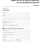 Apply For Out of pocket Expenses For A Cancelled Driving Test Use This