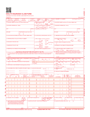 Approved Omb 0938 1197 Form 1500 02 12 Please Print Or Type Health