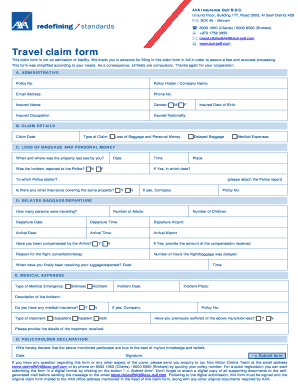 Axa Gulf Claim Form Fill And Sign Printable Template Online