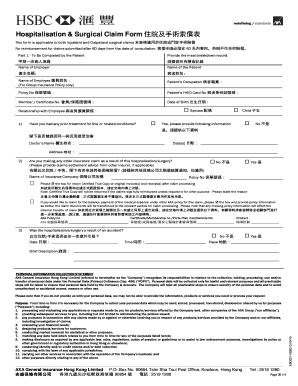 Axa Hospitalisation Surgical Claim Form Fill And Sign Printable 