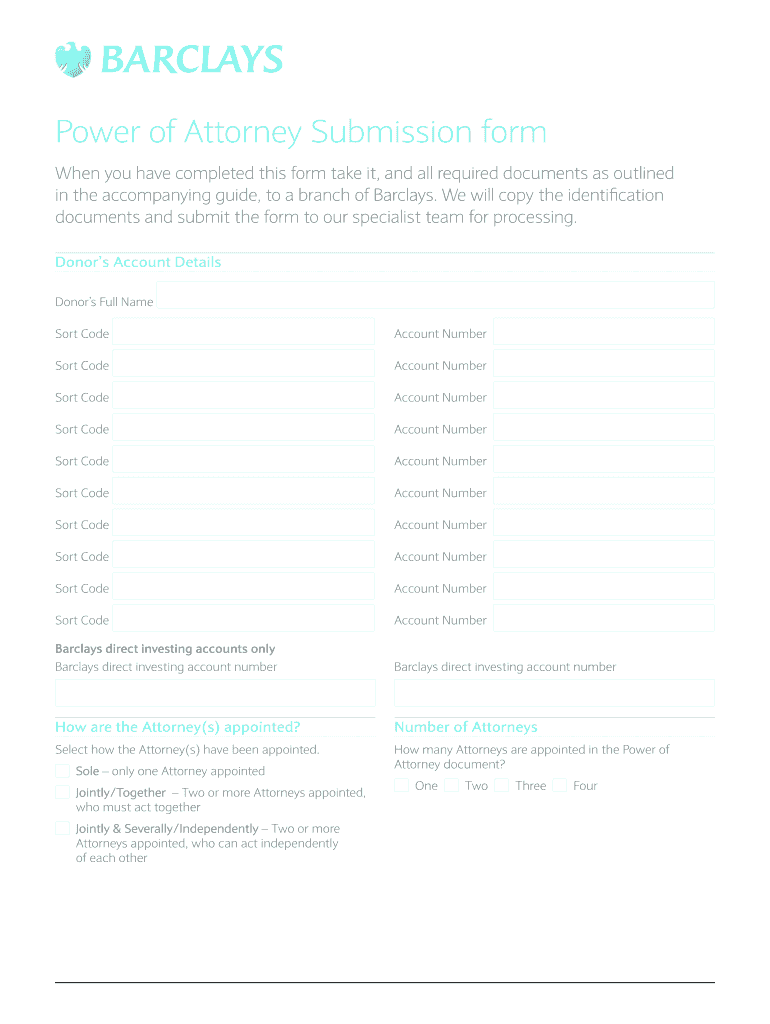 Barclays Form Fill Out And Sign Printable PDF Template SignNow