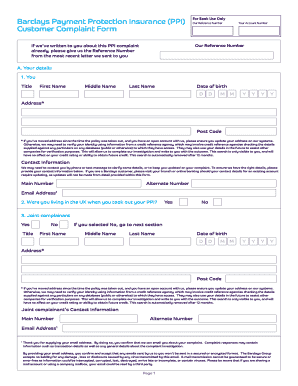 Barclays Ppi Claim Form Fill Online Printable Fillable Blank