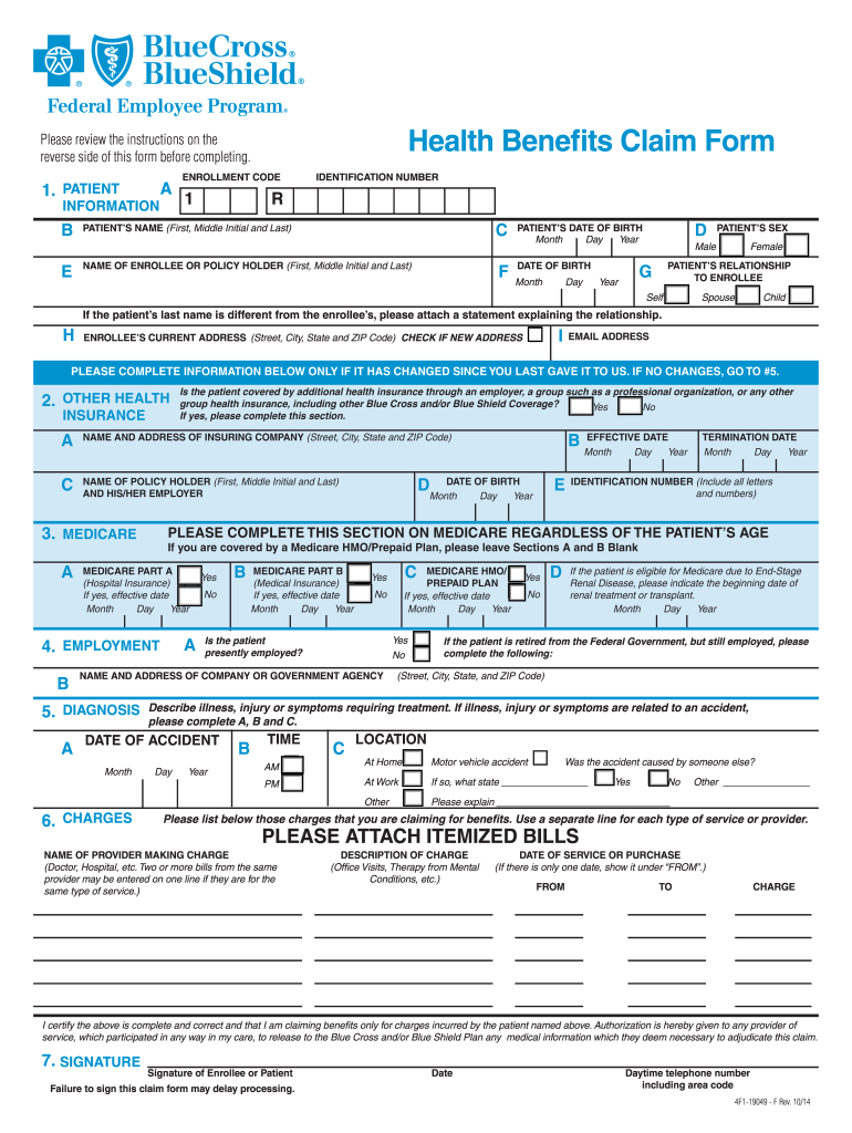 Bcbs Benefits Claim Form Fill Out And Sign Printable PDF Template