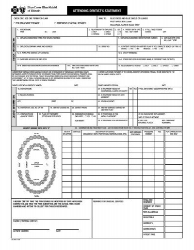 BCBS IL Dental Claim Form Dresser Rand