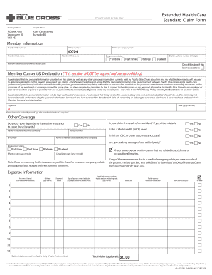 Blue Cross Extended Health Care Form Fill And Sign Printable Template