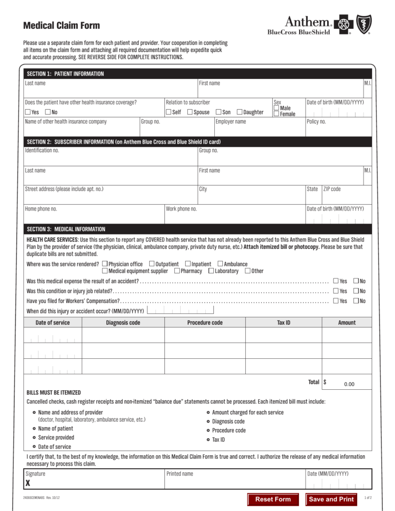 Blue Cross Overseas Medical Claim Form Designrodier