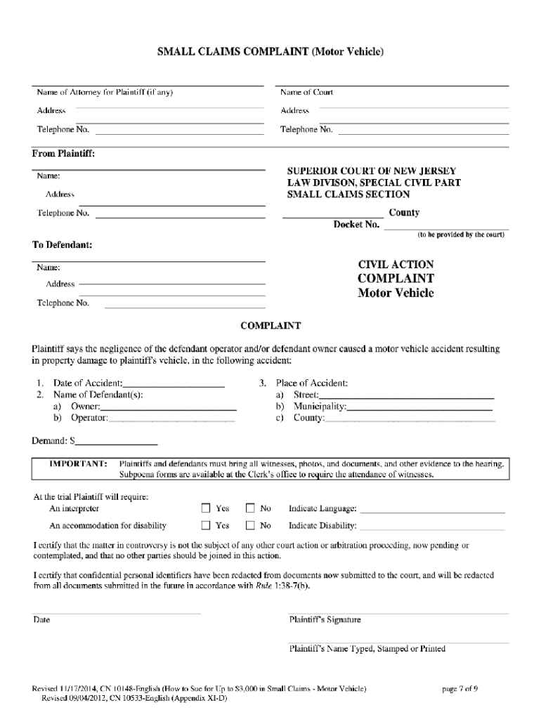 Buffalo Small Claims Court Application Form Printable Printable Forms