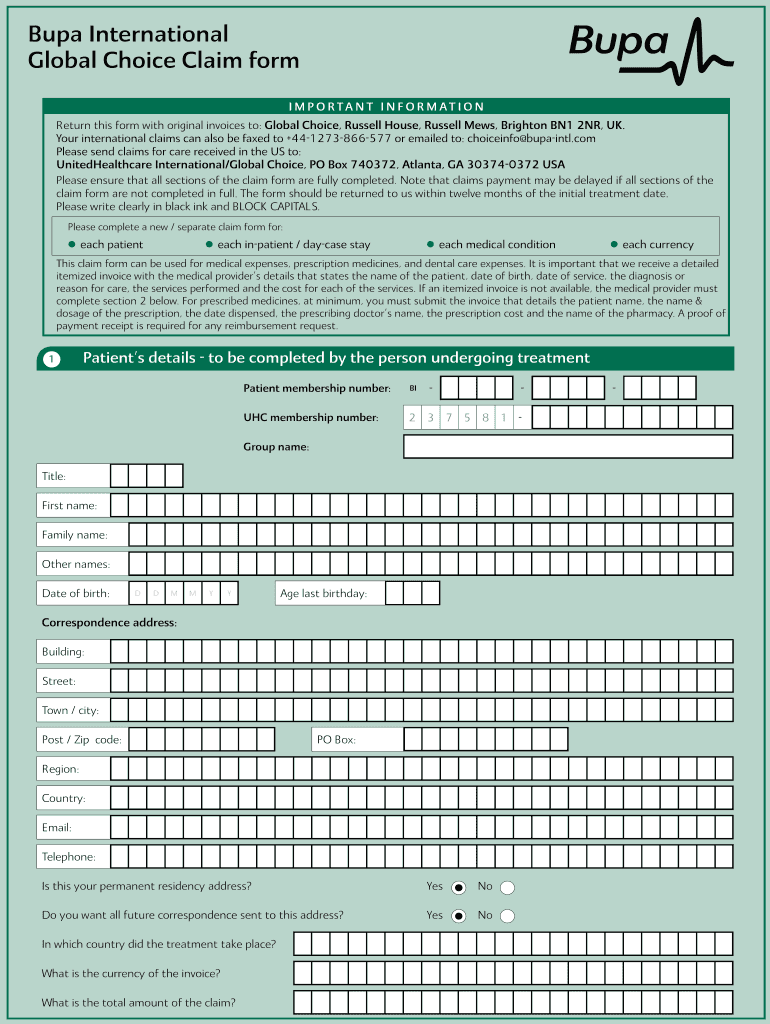 Bupa Claims Online Fill Out Sign Online DocHub