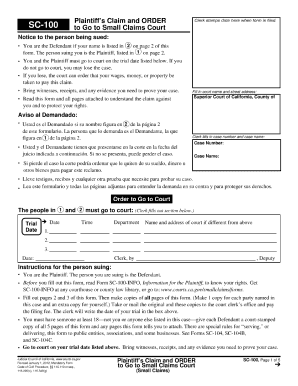 CA SC 100 2012 Complete Legal Document Online