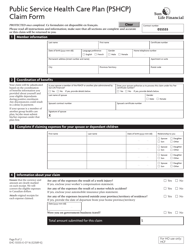 Canada Public Service Health Care Plan Pshcp Claim Form Sun Life